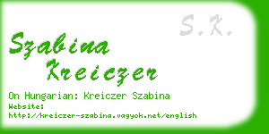 szabina kreiczer business card